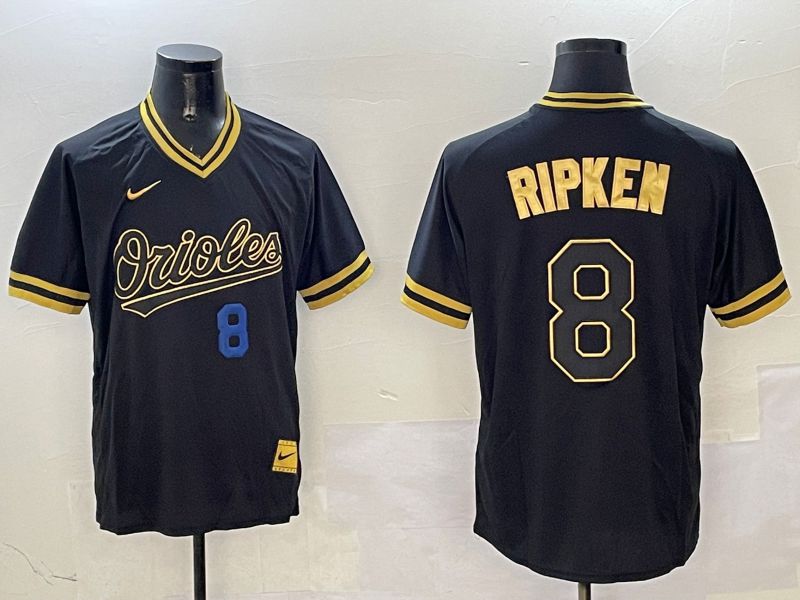 Men Baltimore Orioles #8 Ripken Black Gold Game 2025 Nike MLB Jersey style 4